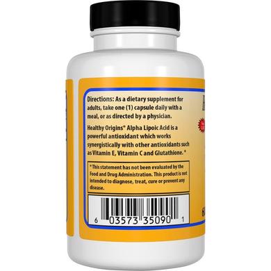 Альфа-липоевая кислота, Alpha Lipoic Acid, Healthy Origins, 600 мг, 60 капсул - фото