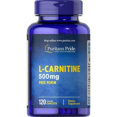 Л-карнітин, L-Carnitine, Puritan's Pride, 500 мг, 120 капсул - фото