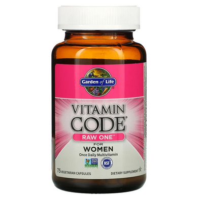Витамины для женщин, Vitamin Code Raw One for Women, Garden of Life, 75 капсул - фото