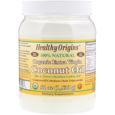 Кокосове масло, Coconut Oil- Organic Extra Virgin, Healthy Origins, органічне, 1530 р - фото