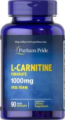 L-карнитин фумарат, L-Carnitine Fumarate, Puritan's Pride, 1000 мг, 90 капсул - фото