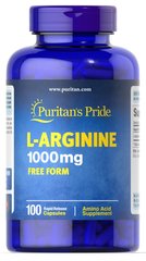 L-аргинин, L-Arginine, Puritans Pride, 1000 мг, 100 капсул - фото