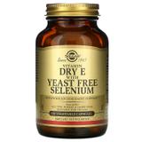 Витамин Е сухой, Vitamin E, Solgar, с селеном без дрожжей, 100 капсул, фото