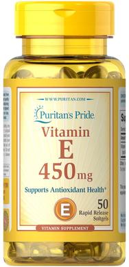 Витамин Е, Vitamin E, Puritan's Pride, 450 мг, 50 капсул - фото