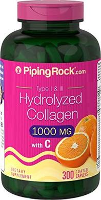 Гідролізований колаген тип I та III, Hydrolyzed Collagen Type I & III, Piping Rock, 1000 мг, 300 капсул - фото