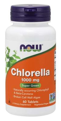 Хлорела, Chlorella, Now Foods, 1000 мг, 60 таблеток - фото
