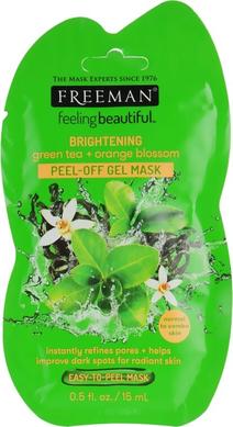 Маска-плівка для обличчя Освітлююча "Зелений чай і апельсиновий цвіт", Feeling Beautiful Mask, Freeman, 15 мл - фото