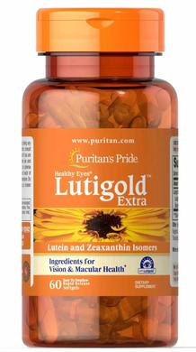 Лютеїн з зеаксантином, Healthy Eyes® Lutigold Extra, Puritan's Pride, 60 гелевих капсул - фото