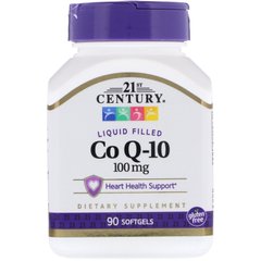 Коэнзим Q10, Co Q-10, 21st Century, 100 мг, 90 капсул - фото