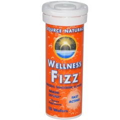 Зміцнення імунітету (мандарин), Wellness Fizz, Source Naturals, 10 вафель - фото