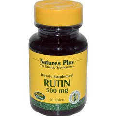Рутин, Rutin, Nature's Plus, 500 мг, 60 таблеток - фото