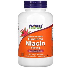 Витамин В3, Niacin, Now Foods, Ниацин, 500 мг, 180 капсул - фото