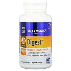 Пищеварительные ферменты, Digest, Complete Enzyme Formula, Enzymedica, 180 капсул - фото