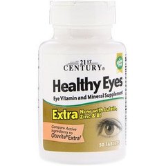 Вітаміни для очей, Healthy Eyes, 21st Century, 50 таблеток - фото
