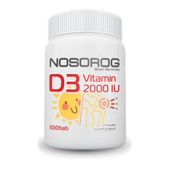 Вітамін Д3, Vitamin D3, Nosorog, 2000 MО, 100 таблеток - фото