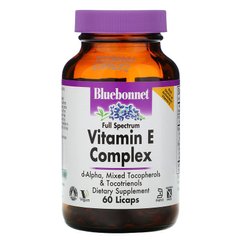 Комплекс Вітаміну E, Vitamin E Complex, Bluebonnet Nutrition, 60 капсул - фото