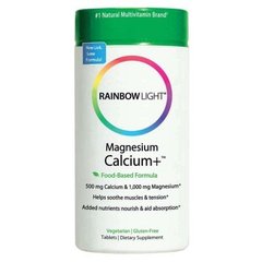 Кальцій і магній, Magnesium Calcium+, Rainbow Light, 2:1, 90 таблеток - фото