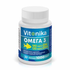 Омега 3, Vitonika, 1000 мг, 30 капсул - фото