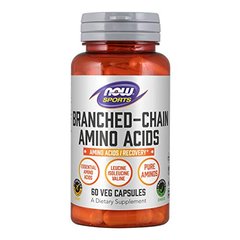 BCAA амино, Branched Chain Amino, Now Foods, Sports, 60 капсул - фото