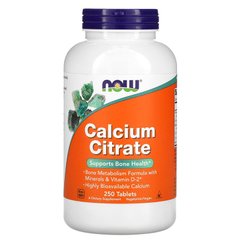 Цитрат кальцію, Calcium Citrate, Now Foods, 250 таблеток - фото