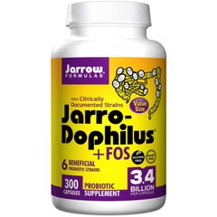 Пробиотики (дофилус), Jarro-Dophilus + FOS, Jarrow Formulas, 300 капсул - фото