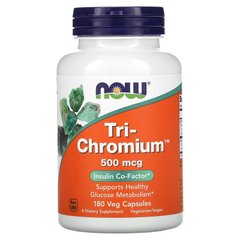 Хром, Tri-Chromium, Now Foods, 500 мкг, 180 капсул - фото