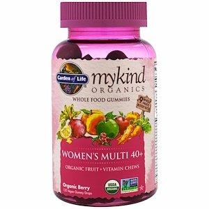Мультивітаміни для жінок 40+, Women's Multi, Garden of Life, Mykind Organics, органік, для веганів, смак ягід, 120 жувальних конфет - фото