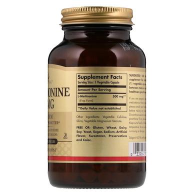 Метионин, L-Methionine, Solgar, 500 мг, 90 капсул - фото