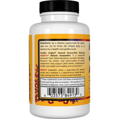 Астаксантин, Astaxanthin, Healthy Origins, 4 мг, 60 гелевых капсул - фото