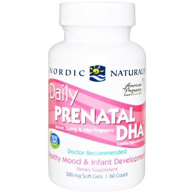 Риб'ячий жир для вагітних, Prenatal DHA, Nordic Naturals, 500 мг, 60 капсул - фото