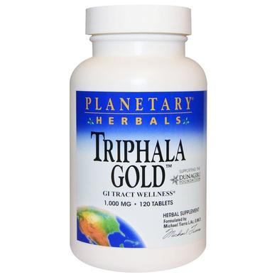 Трифала (Triphala Gold), Planetary Herbals, золотистая, 1000 мг, 120 таблеток - фото
