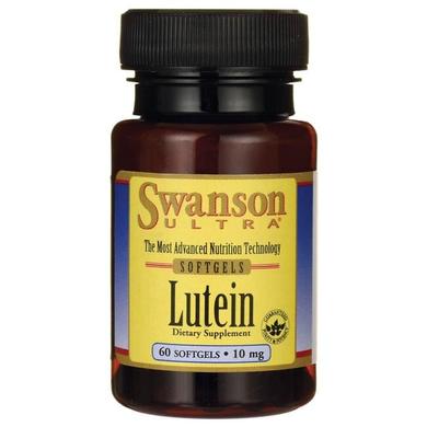 Лютеїн, Lutein, Swanson, 10 мг, 60 гелевих капсул - фото