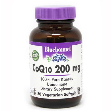 Коэнзим Q10, Bluebonnet Nutrition, 200 мг, 30 вегетарианских капсул - фото