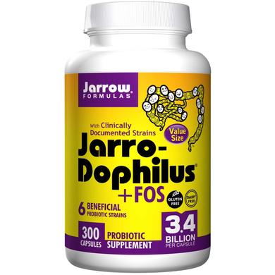 Пробиотики (дофилус), Jarro-Dophilus + FOS, Jarrow Formulas, 300 капсул - фото