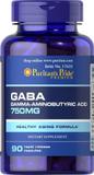 ГАМК (гамма-аминомасляная кислота), GABA, Puritan's Pride, 750 мг, 90 капсул, фото