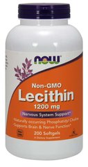 Лецитин, Lecithin, Now Foods, 1200 мг, 200 капсул - фото