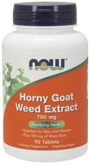Горянка с макой (Horny Goat Weed), Now Foods, экстракт, 750 мг, 90 таблеток - фото