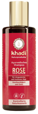 Аюрведический шампунь "Роза", для восстановления поврежденных и сухих волос, Khadi, 210 мл - фото