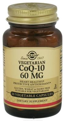 Коензим Q10, CoQ-10, Solgar, 60 мг, 30 капсул - фото