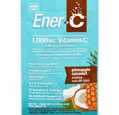 Витаминный напиток для повышения иммунитета, вкус Ааанаса и кокоса, Vitamin C, Ener-C, 1 пакетик - фото