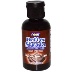 Стевия (вкус черного шоколада), Stevia Liquid, Now Foods, 60 мл - фото