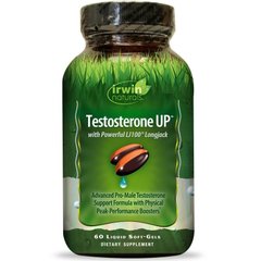 Формула для подъема тестостерона, Testosterone UP, Irwin Naturals, для мужчин, 60 гелевых капсул - фото