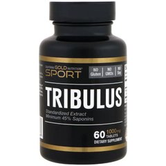 Трибулус, Tribulus, California Gold Nutrition, стандартизованный экстракт, 45% сапонинов, 1000 мг, 60 таблеток - фото