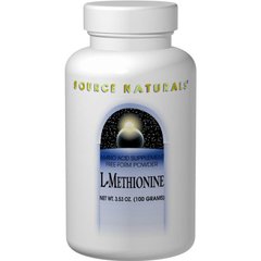Метионин, L-Methionine, Source Naturals, порошок, 100 г - фото