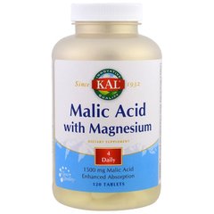 Яблочная кислота, Malic Acid, Kal, с магнием, 120 таблеток - фото