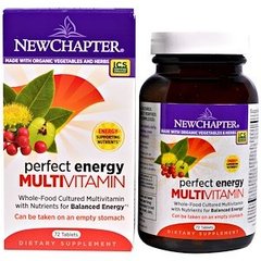 Вітаміни для енергії і бадьорості, Energy Multivitamin, New Chapter, 72 таблетки - фото