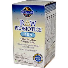 Пробиотики для мужчин, Probiotics Men, Garden of Life, 90 капсул - фото