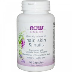 Витамины для волос, ногтей и кожи, Hair, Skin & Nails, Now Foods, Solutions, 90 капсул - фото