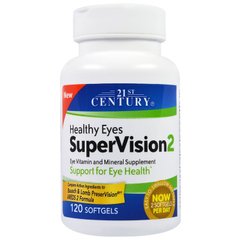 Здоровые глаза, SuperVision 2, 21st Century, 120 капсул - фото