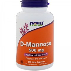 Д-Манноза, D-Mannose, Now Foods, 500 мг, 240 растительных капсул - фото